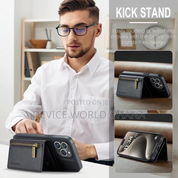 Dgming Leather Wallet Back Case for iPhone 15promax 15pro 15 · Photo 5
