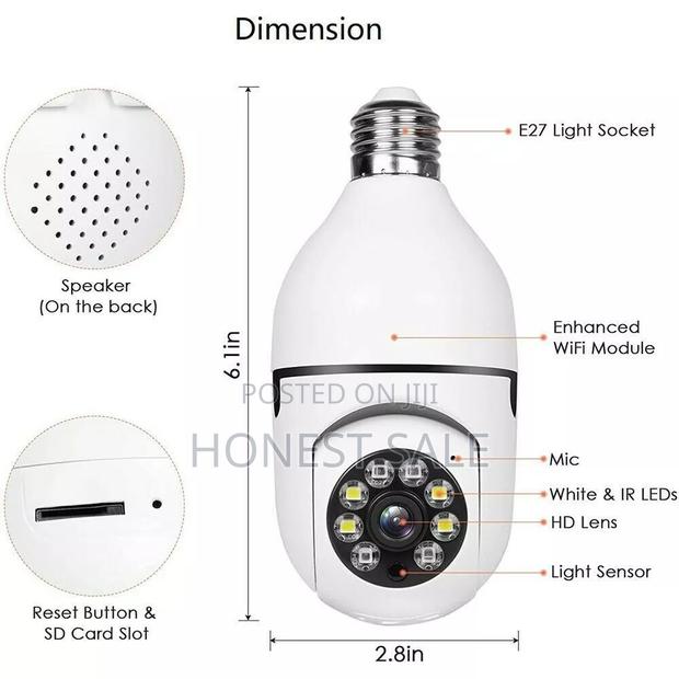 360° Light Bulb Camera Night Smart Home Wireless Security · Photo 4