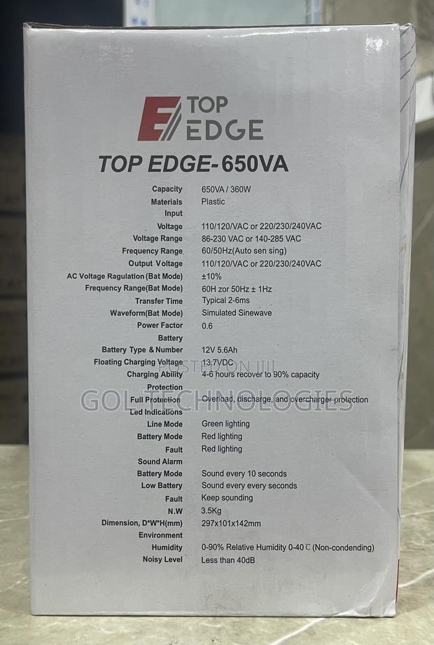 Top Edge-650va UPS With Automatic Voltage Regulator · Photo 3