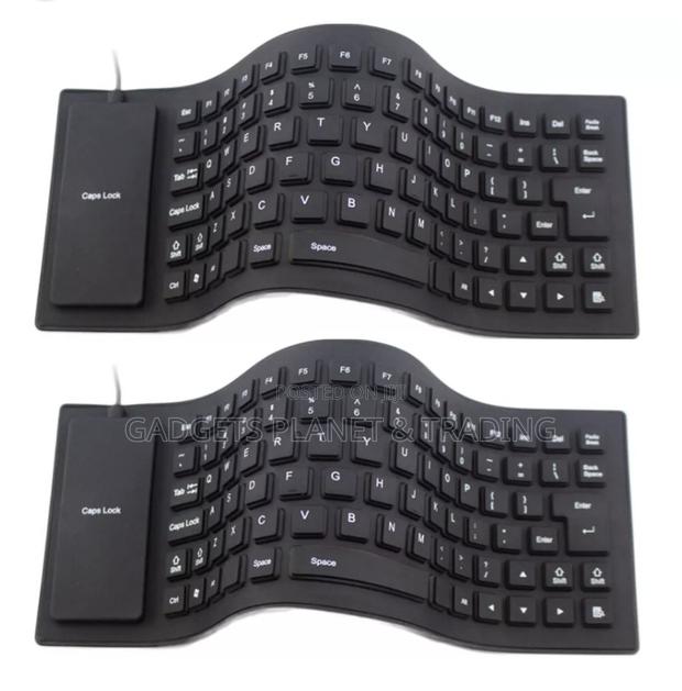 Waterproof Silicone Foldable USB Keyboard Full Size - Black · Photo 5