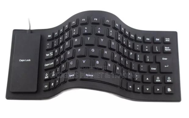 Waterproof Silicone Foldable USB Keyboard Full Size - Black · Photo 7