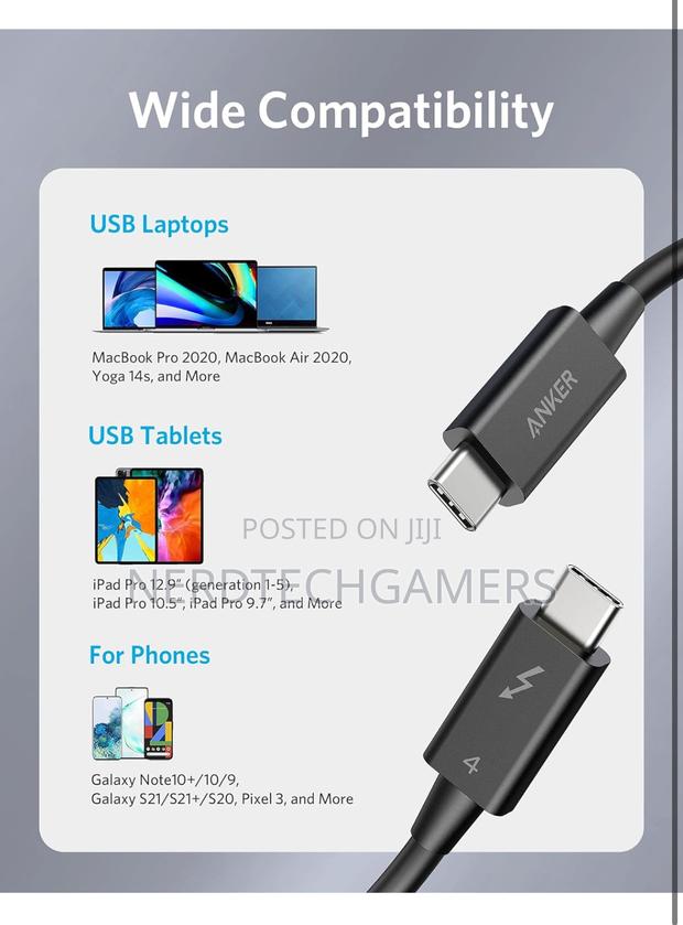 Anker Thunderbolt 4 Cable 2.3 Ft, USB-C to USB C Cable. · Photo 7