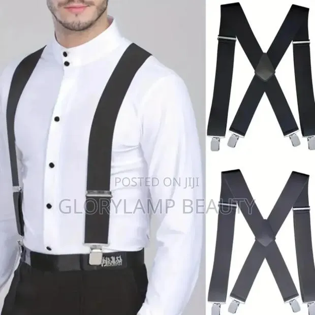 Adjustable Elastic Y-Back Suspenders Bow Tie – Groom Office Wear · Photo 1