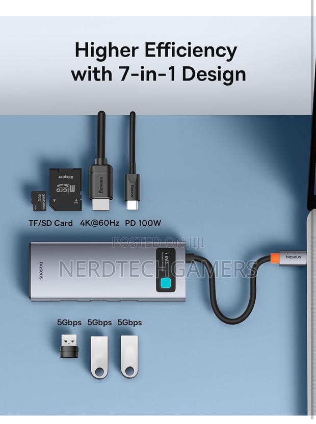 Baseus USB C Hub, at 60hz HDMI USB C Docking Station, · Photo 3