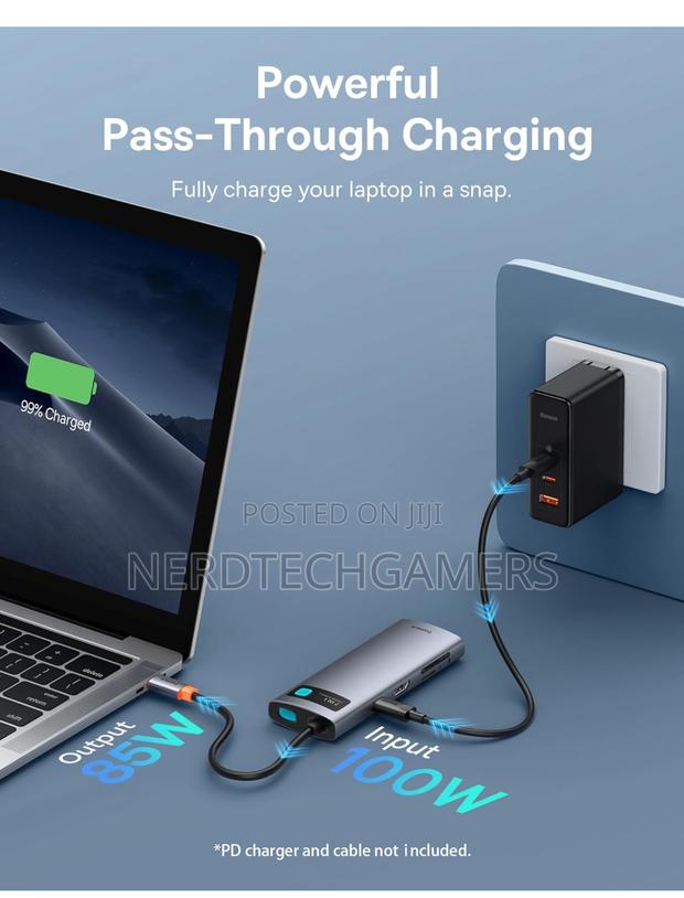 Baseus USB C Hub, at 60hz HDMI USB C Docking Station, · Photo 5