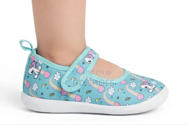 Blue Unicorn Print Baby Girls Mary Jane With Velcro Strap · Photo 2