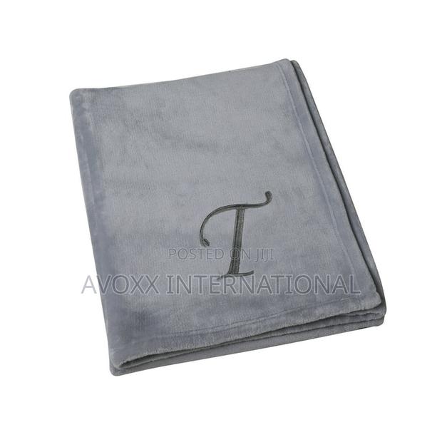 Exquisite Monogram Embroidered Throw Blanket 50" X 60" - T · Photo 2