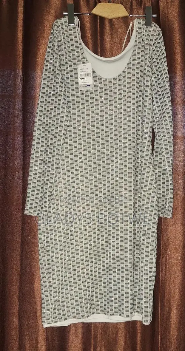 New Silver Bodycon Dress. Uk Size; 18 · Photo 1