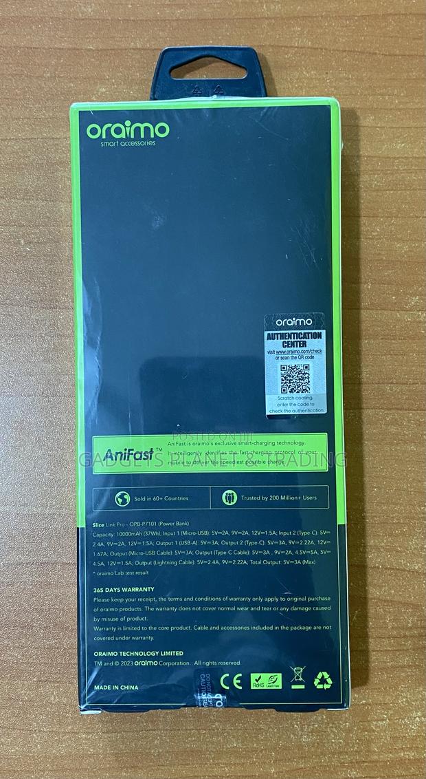 Oraimo Slice Link Pro 10,000mah 22.5W Max Fast Power Bank · Photo 2