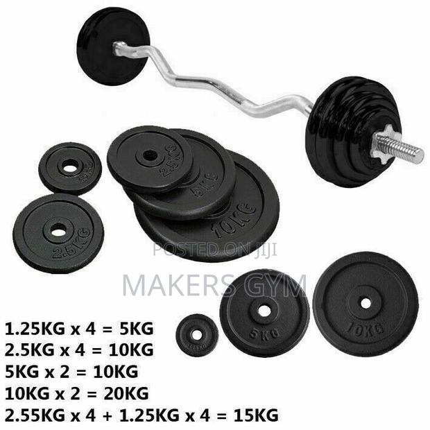 Barbell With 15kg Weight Plate and Collars · Photo 1