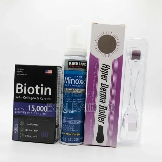 Kirkland Foam, Biotin Derma Roller Combo (Men's Hair Kit) · Photo 1