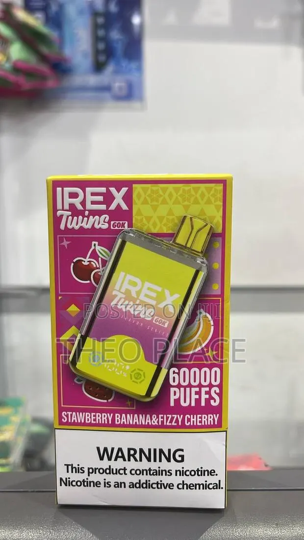 Irex Twins 60000puffs Disposable Vape –Strawberry Banana Fizzy Cherry · Photo 1