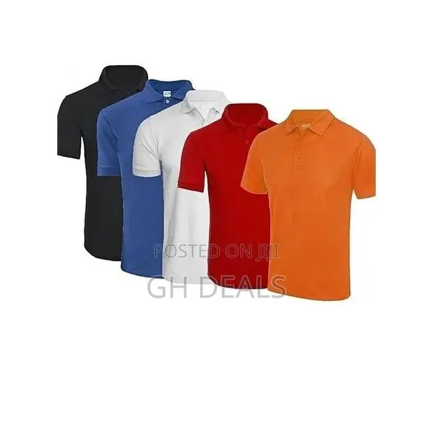 Round Neck Short Sleeve Polo Shirt - 5pieces Multicolour · Photo 1