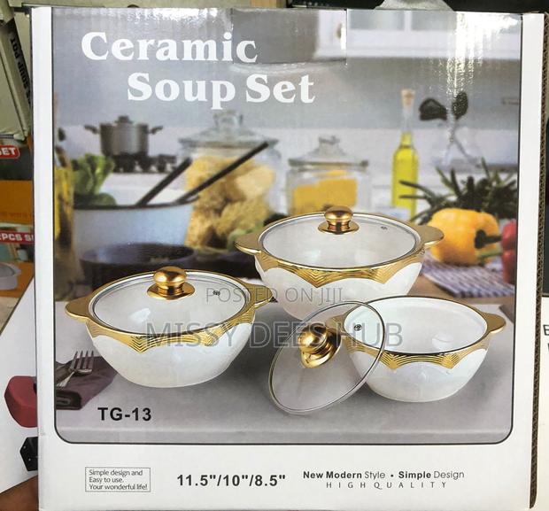 3pcs Ceramic Soup Pot · Photo 1