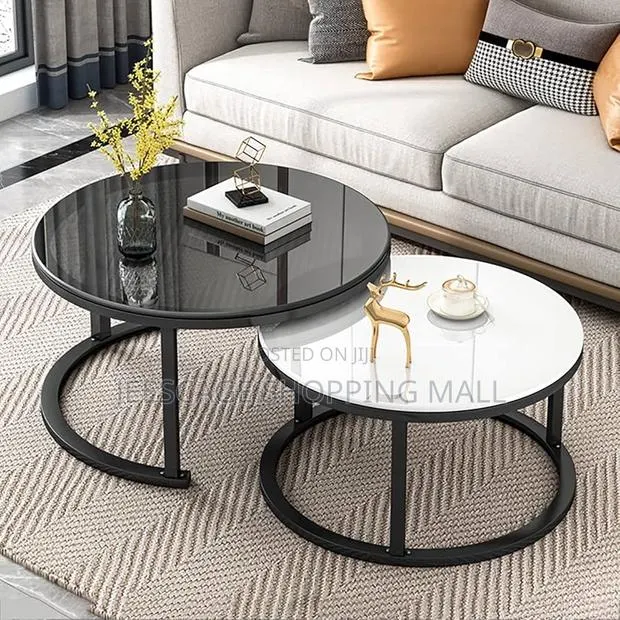Real Stone Marbel Round Coffee Table for Living Room