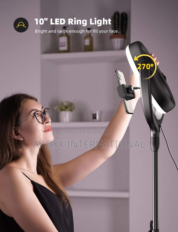 10'' Selfie Ring Light 67'' Tripod Stand - Lamicall Light · Photo 4