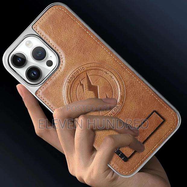 iPhone Leather Case With Mag-Safe and Stand · Photo 1