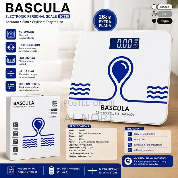 BASCULA Electronic Personal Scale 90335 – 26cm – White · Photo 1