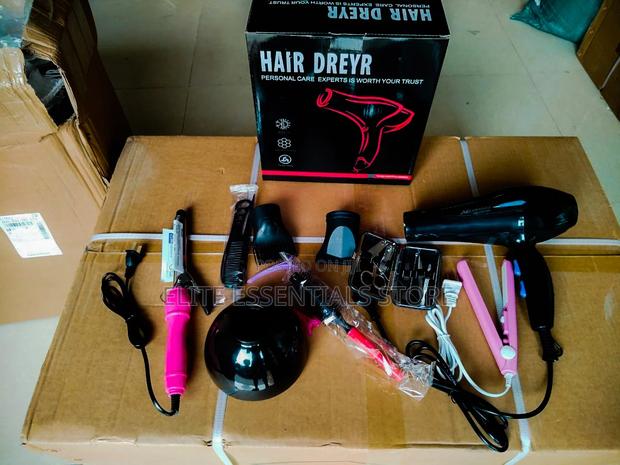 6 in 1 Hand Dryer, Straightener, Curler, Combs, Nail Care · Photo 1