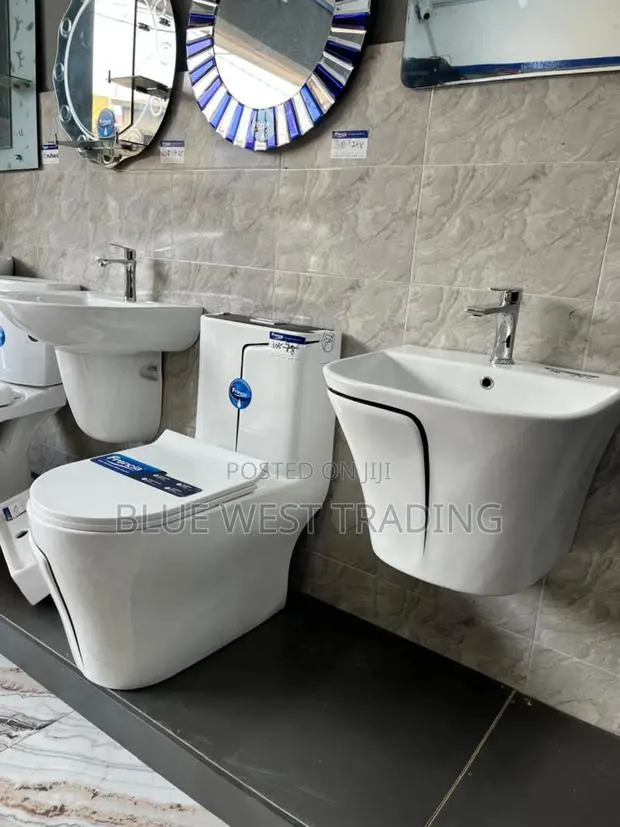 Frencia Black and White Combined Water Closet With Basin