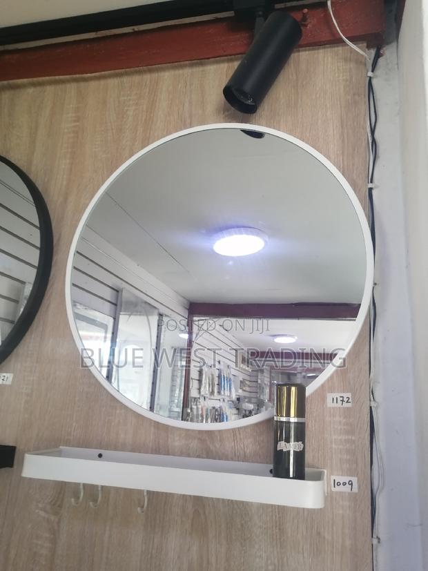 Decorative Round Miror With Shelves (White) · Photo 2