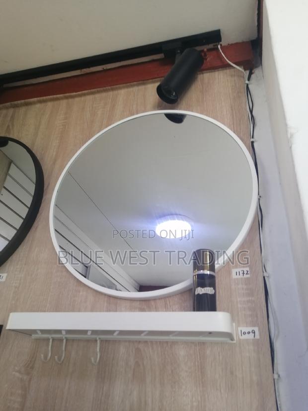 Decorative Round Miror With Shelves (White) · Photo 4