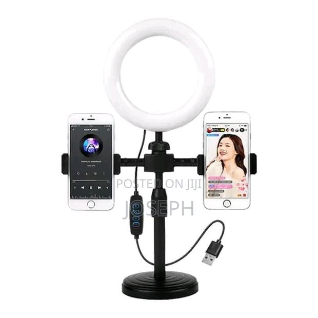 6 Inches Ring Light With 2 Phone Holder Tiktok Live · Photo 1