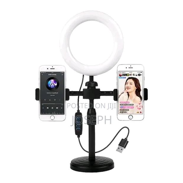 6 Inches Ring Light With 2 Phone Holder Tiktok Live · Photo 2