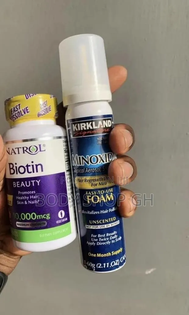 Kirkland Foam + Natrol Biotin Beard Booster Combo Package · Photo 1