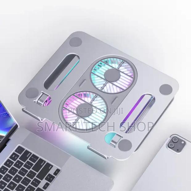 Height Adjustable Foldable Aluminium Laptop Stand With Fan · Photo 3