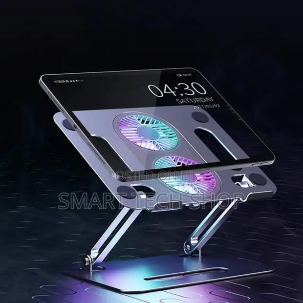 Height Adjustable Foldable Aluminium Laptop Stand With Fan · Photo 4