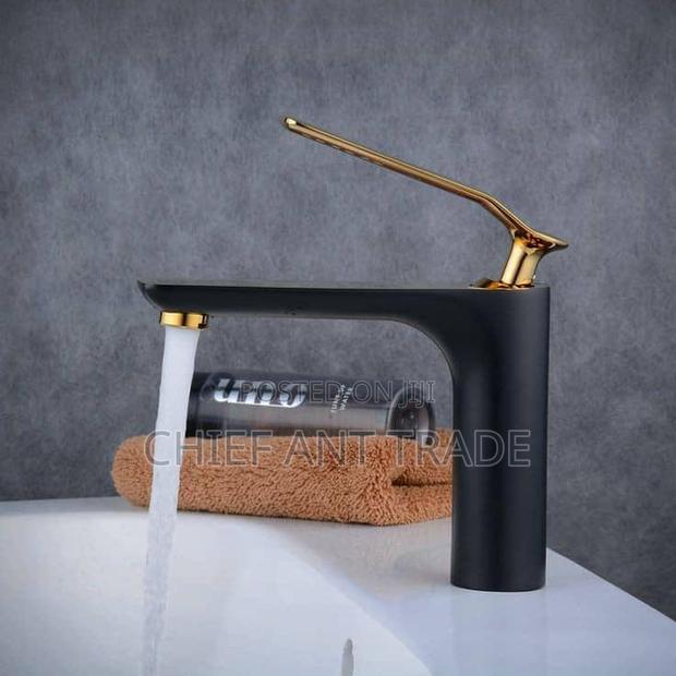 Black and Gold Basin Tap / Faucet. Hot Cold · Photo 3