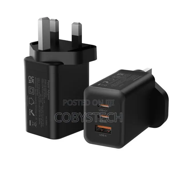 65w Gan Fast Charging Wall Adapter – Dual Usb-C + Usb-a (Free Cable) · Photo 1