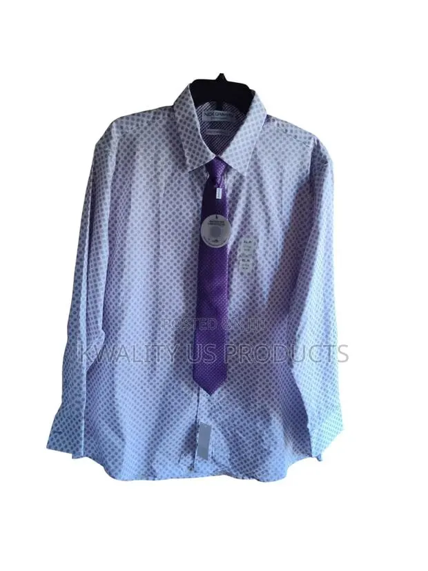 Nick Graham Men's Long Sleeve Shirt With Neck Tie - Extra Large Size · Photo 1