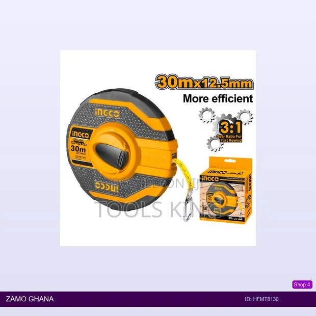 Fibreglass Measuring Tape 30mx12.5mm - Hfmt8130 · Photo 1