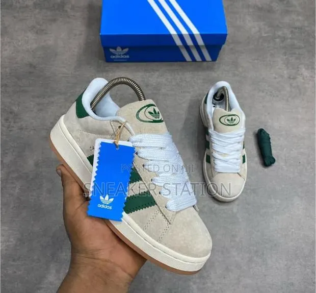 Adidas Campus Crystal White/Dark Green · Photo 1