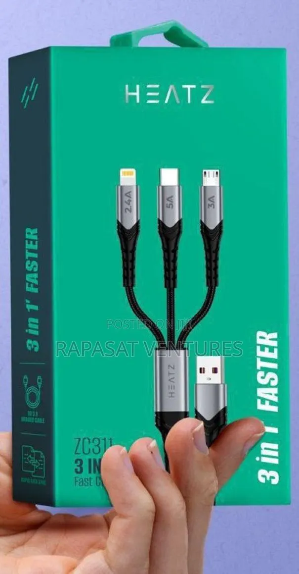 3 in 1 Usb Fast Charging Cable Zc311 · Photo 1