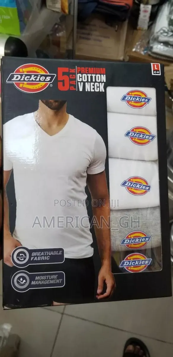 Dickies Premium Cotton v Neck, 5 Pack (M / L) · Photo 1