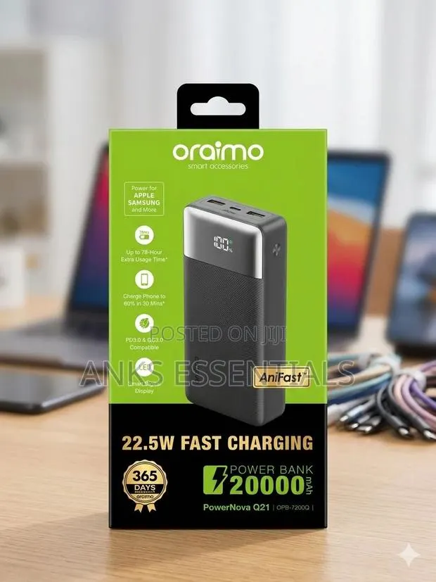 Oraimo 20000mah 22.5w Fast Charging Power Bank – High Capacity · Photo 1