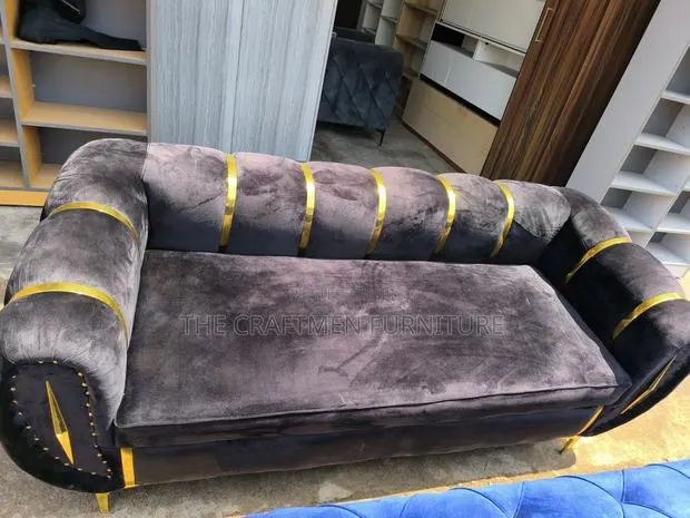 Luxury Velvet Black 3 in 1 Sofa · Photo 1