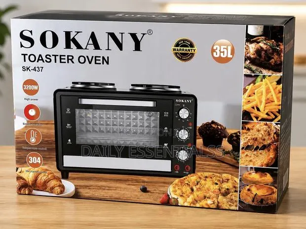 SOKANY SK-437 35L Oven Toaster With Double Burner · Photo 1