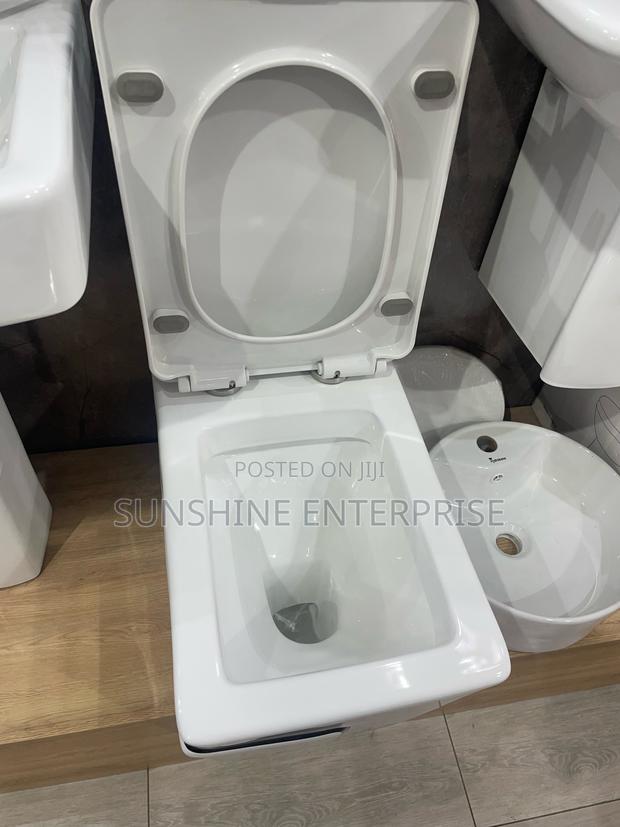 Black and White Water Closet With Wash Hand Basin and Stand · Photo 4