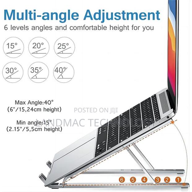 Metal Foldable Adjustable Stand Holder For Laptop Silver · Photo 2