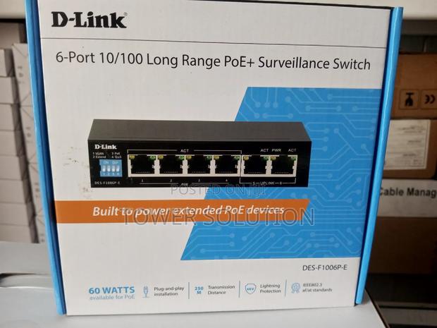 D-Link 6 Port POE+ Switch 10/100 · Photo 1