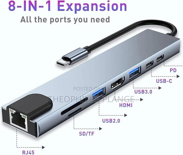 USB C Hub, 8 In 1 Usb Adapter With HDMI · Photo 1