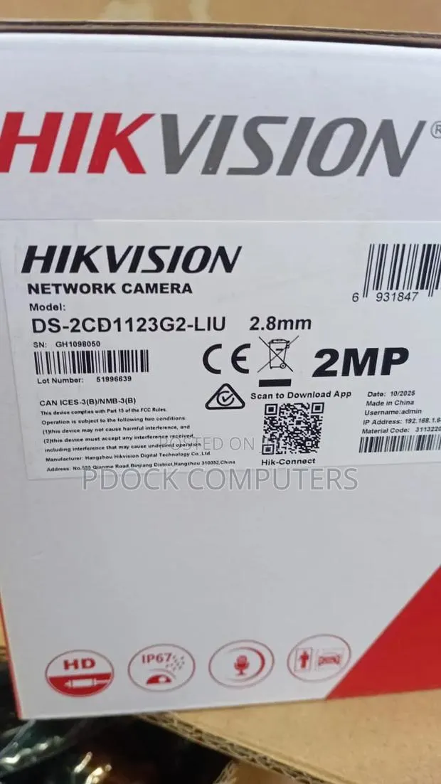 Hikvision Smart Hybrid Fixed IP Camera 2mp (DS-2CD1123G2-LIU) · Photo 1