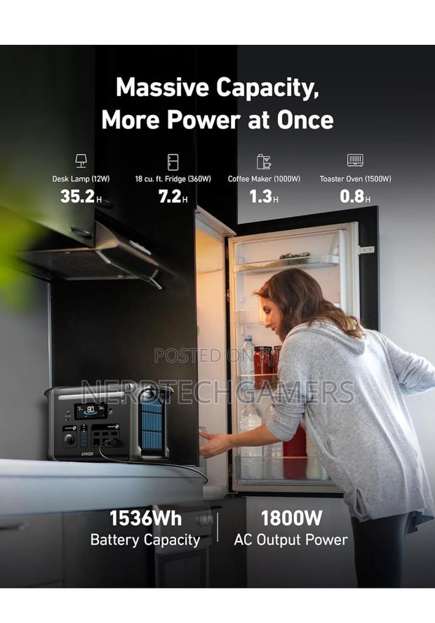 Anker SOLIX F1500 Portable Power Station, 1800W, 1536wh · Photo 3