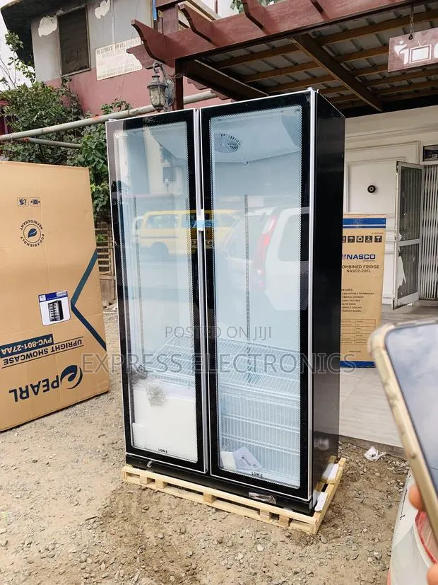 High Quality Pearl PVC-801-27AA 690L Double-Door Glass Display Fridge · Photo 1