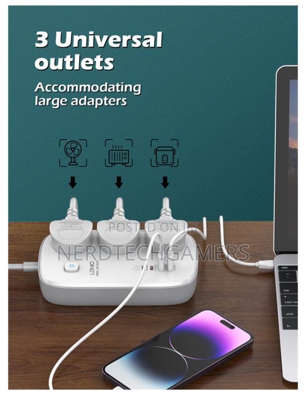 LDNIO 3 AC Outlets 4 USB Power Strip SC3416 · Photo 2