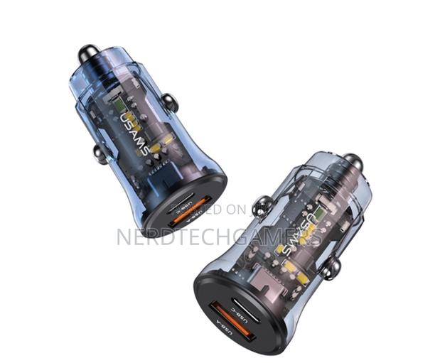USAMS US-CC164 30W Transparent Dual Port Mini Car Charger · Photo 2